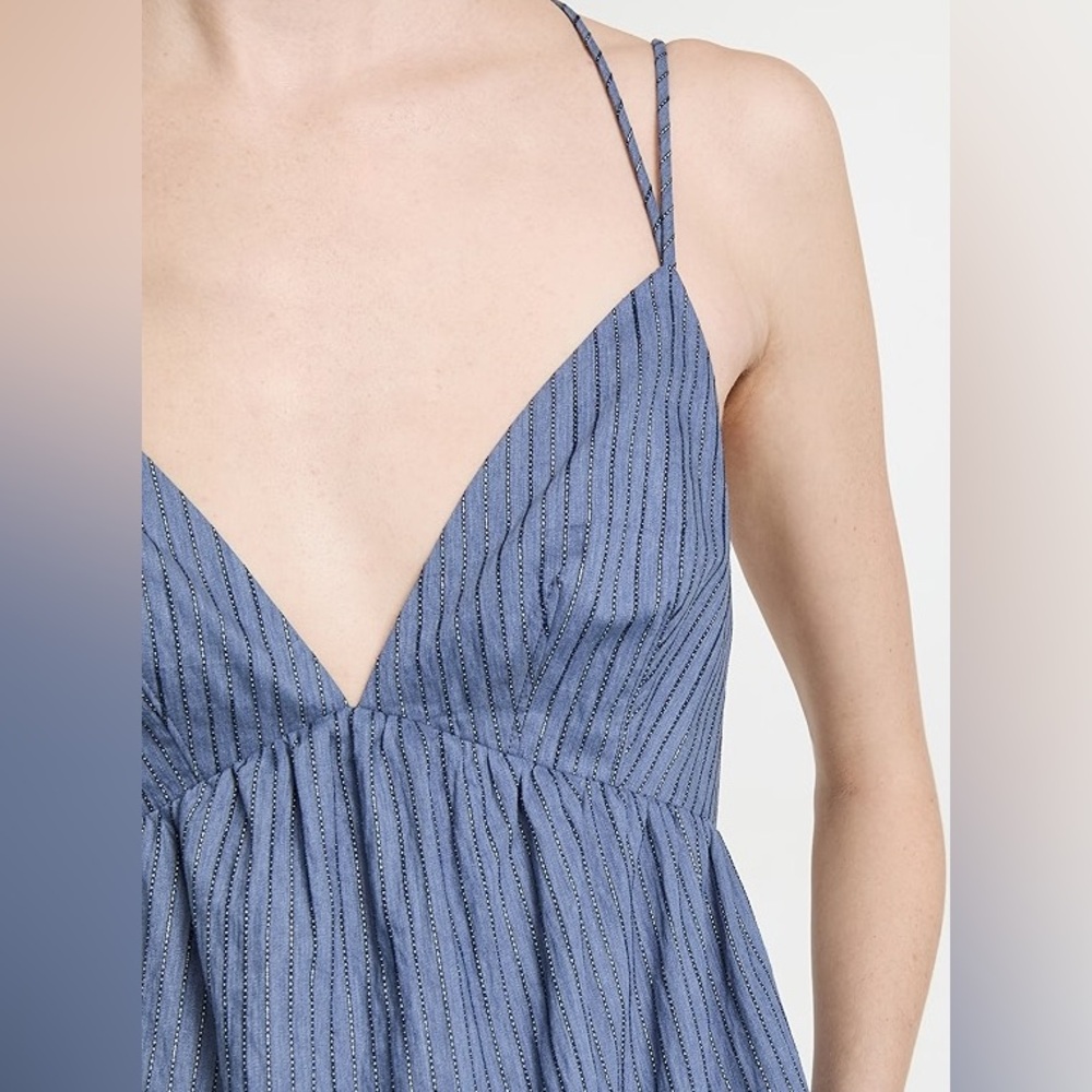 cinq a sept Blue Striped Midi Dress - Picture 4 of 10